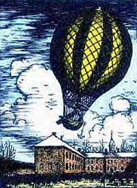 The first free balloon ascent in the United States by Jean Pierre Franois Blanchard, 1793. Credits - 2001 National Air and Space Museum, Smithsonian Institution (SI Neg. No. 76-17149)