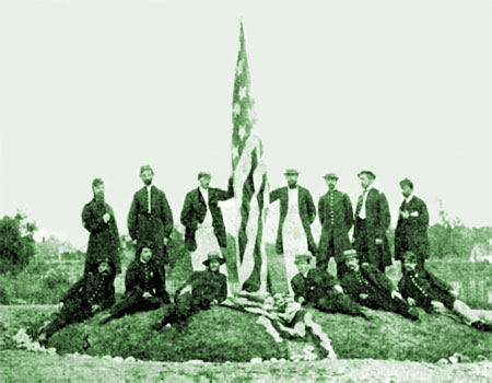 Striking the Flag at Camp ~ August, 1865
