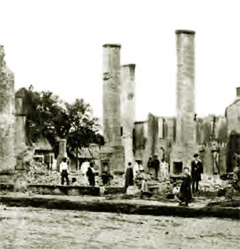 Baton Rouge- wreckage of private houses torn down by Colonel Halbert E. Paine