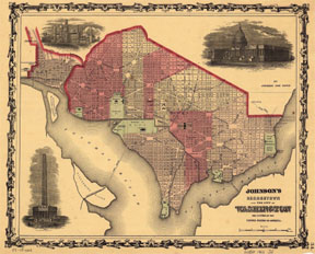 Johnsons Georgetown and the city of Washington: the capital of the United States of America, by Johnson and Ward. c 1862. Library of Congress Geography and Map Division Washington, D.C.