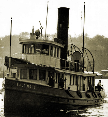 The 1906 Steam Tug Baltimore, underway